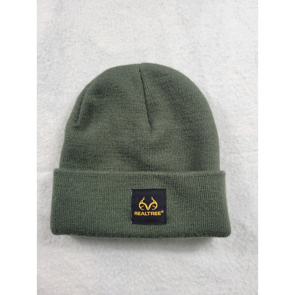 Realtree Olive Green Knit Beanie Hat - Hunting & Outdoor Watch Cap - OSFM